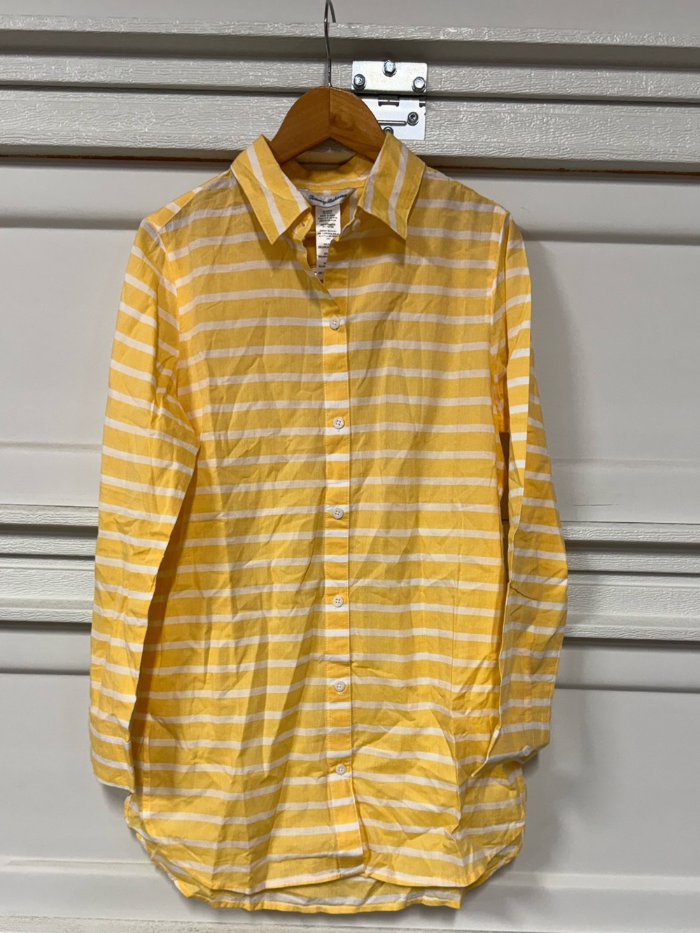 Tommy Bahama Coastline Stripe Boyfriend Shirt Cover Up XS Daffodil Daze - Picture 4 of 5